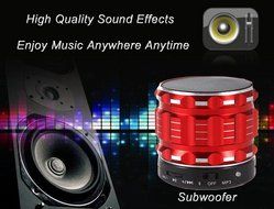 Generic Metal Steel Wireless Bluetooth Speaker Support FM Radio Color ( Red ) N3