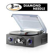 Record Player with 3 Pack Diamond Tip Needle &ndash; Spin Your Records and Relive Those Sweet Memories &ndash; Plug and Play... N5
