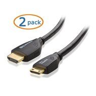 Cable Matters (2 Pack) High Speed Mini-HDMI (Type C) to HDMI (Type A) Cable 3D &amp; 4K Resolution Ready with Ethernet... N10