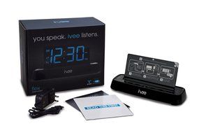 Ivee Interactive Talking iv2b Flex Digital Voice-Activated Alarm Clock with FM Radio (Black) N2
