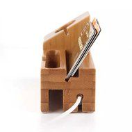 TuoP@Bamboo Wooden Stand Display Creative 3 USB Charger Charging Stand Bracket Docking Station For iPhone 7 7... N3