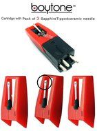 Boytone Stylus - Cartridge with 3 replacement ceramic needle for most turntable record players. N5