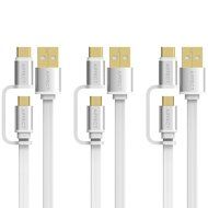 AIFFECT 3 Pack 3.3Ft 2 in 1 Duo Cable, Micro B to Type A Data &amp; Charging USB Cable with Type C Adapter for Devices... N12