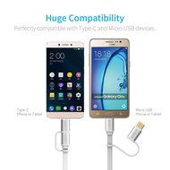 AIFFECT 3 Pack 3.3Ft 2 in 1 Duo Cable, Micro B to Type A Data &amp; Charging USB Cable with Type C Adapter for Devices... N13