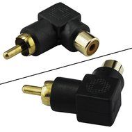 Ocr TM Right Angle Shaped RCA Male to RCA Female Connector Adapter Gold 10 Pack N3