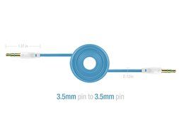3.4 FT Audio Cable for Apple and Android Smartphones/Tablets/MP3 Players &ndash; Tangle Free Flat Wire - 3.5mm Gold... N8