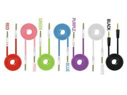 3.4 FT Audio Cable for Apple and Android Smartphones/Tablets/MP3 Players &ndash; Tangle Free Flat Wire - 3.5mm Gold... N9