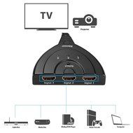 HDMI Switcher V1.3, Aibesser Intelligent 3 Input 1 Output HDMI Swither 3 Port Switch with IR remote for DVD,STB... N24