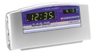 HH Scott SCR120 E-Z Set TM Clock Radio (Silver Metallic) (Discontinued by Manufacturer)