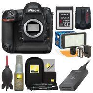 Nikon D5 Digital SLR Camera Body (Dual XQD Slots) with 128GB Card + Reader + Video Light Set + GPS Adapter + Cleaning... N3