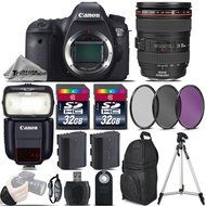 Canon EOS 6D DSLR Camera + Canon 24-105mm IS USM Lens + Speedlite 430EX III RT + 64GB Storage + Backup Battery...