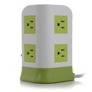 Safemore Smart 8-Outlet with 4-USB Output Power Strip (Green and White) N4