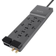 Belkin 12-Outlet Power Strip Surge Protector with 10-Foot Cord and Telephone, Ethernet, Coaxial Protection, BE112234-10 N6