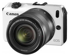 Canon EOS M (White) and EF-M 22mm STM Lens and EF-M18-55mm IS STM Lens N6