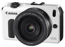 Canon EOS M (White) and EF-M 22mm STM Lens and EF-M18-55mm IS STM Lens N7