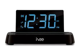 Ivee Interactive Talking iv2b Flex Digital Voice-Activated Alarm Clock with FM Radio (Black) N3