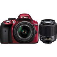 Nikon D3300 Digital SLR Camera &amp; 18-55mm G VR DX II AF-S Zoom (Red) with 55-200mm DX AF-S ED Zoom-Nikkor Lens
