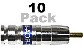 PCT RG6 RCA Connector Universal Compression Fittings (10 Pack)