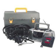 AmpliVox : Deluxe CD/Cassette/AM/FM Six-Station Listening Center, Gray -:- Sold as 2 Packs of - 1 - / - Total... N3