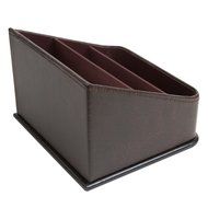 JackCubeDesign Leather Remote Control Organizer Holder, Controller TV Guide, Media Storage Box with 3 Compartments... N4