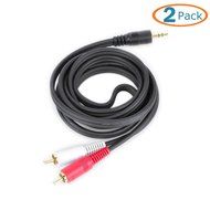 HTTX Gold Plated 3.5mm to 2RCA Male Stereo Audio Cable Splitter 9 Feet (2-Pack) N2