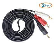 HTTX Gold Plated 3.5mm to 2RCA Male Stereo Audio Cable Splitter 9 Feet (2-Pack) N3