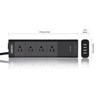 CHOETECH C0045S 30W Multi Port USB Desktop Travel Wall Charger with 320 Joule 4 AC Power Supply Surge Protector... N3