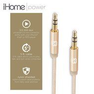 iHome - 5' Aluminum Braided Audio Aux Cable &ndash; 3.5mm 1/8&rdquo; Male to Male for Home &amp; Car &ndash; iPhone, Android, Computer... N3