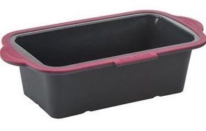 Trudeau Silicone Loaf Pan 8.5" x 4.5" Gray &amp; Fuchsia