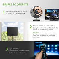 Pictek HDTV Antenna, Indoor Digital TV Antenna 35Miles, with Al Material for Signal Reception N5