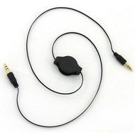 WOVTE 2.5 Feet Auxiliary Retractable 3.5mm Male to Male Stereo Audio AUX Extension Cable Cord with Gold-Plated... N3