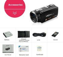 SEREER HDV-Z8 Home Camcorder 1080P Full HD Portable Camera 16X Digital Zoom Support Teleconverter Wide Angle 12x... N5