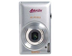 Amkov 16Mp 2.7" Tft Screen Digital Camera With 3X Optical Zoom, Video Recorder &amp; Tf Card Reader (Silver) Produced... N5