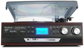 Boytone BT-17DJM-C 3-Speed Stereo Turntable, 2 Built in Speakers Digital LCD Display AM/FM, USB/SD/AUX+ Cassette... N2