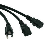 Tripp Lite Standard Power Cord Y Splitter Cable (NEMA 5-15P to 2x IEC-320-C13) 6-ft.(P006-006-2)