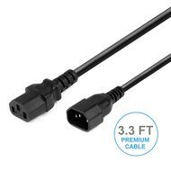 3 Pack - 3ft High Performance Premium Power Supply Cable NEMA5-15P to IEC C13 - Universal Connection Supports... N9