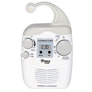 NEW Pyle PSR6 Shower Radio Digital Waterproof Hanging Shower AM/FM Radio Clock