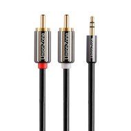 Gold-Plated 3.5mm Male to 2-Male RCA [Left / Right] Stereo Audio Y Cable, Dual Shielded 1-2rca Audio Auxiliary... N11