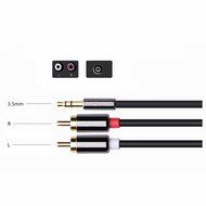 Gold-Plated 3.5mm Male to 2-Male RCA [Left / Right] Stereo Audio Y Cable, Dual Shielded 1-2rca Audio Auxiliary... N12