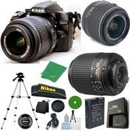 Nikon D3200 - International Version (No Warranty), 18-55mm f/3.5-5.6 DX VR, Nikon 55-200mm f4-5.6G ED DX Nikkor... N3