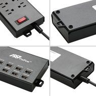 Power Strip, FlePow 1625W/13A 6-Outlet Surge Protector with 6 USB Charging Ports + 18 Pin Retractable Cable for... N21