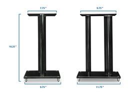 Mount-It! 2 Satellite Speaker Stands for Surround Sound Home Theaters, Glass and Aluminum, Black (MI-28) N3
