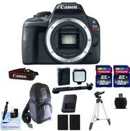 Canon EOS REBEL SL1 Body Only + 2 32GB Transcend SD Memory Cards + Spare LP E12 Battery + LED Video Light Kit...