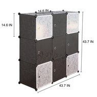 C&amp;AHOME -DIY Bookcase Media Storage Standing Shelf Storage Cabinet Cube of 9 (White Cross Door) N16