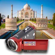 PowerLead CAM06 720P 16MP 2.7-Inch TFT LCD 16x Zoom DV DVR Digital Video Camcorder - Black and Red N18