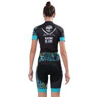 Ophelia Women Short Sleeve Cycling Jersey Pant Set+arm Sleeves(Skull,S) N72