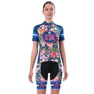 Ophelia Women Short Sleeve Cycling Jersey Pant Set+arm Sleeves(Skull,S) N81