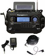 KA600 BLACK Solar/Crank AM/FM/SW NOAA Weather Radio, BONUS AC adapter/charger, Bonus Reel Antenna, 5-LED reading... N2