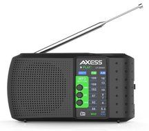 Axess High Sensitivity Portable Rechargeable Alarm Clock Radio PR3206-BK