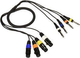 Monoprice 108760 3-Feet 4-Channel TRS Male-Inch XLR Female Snake Cable